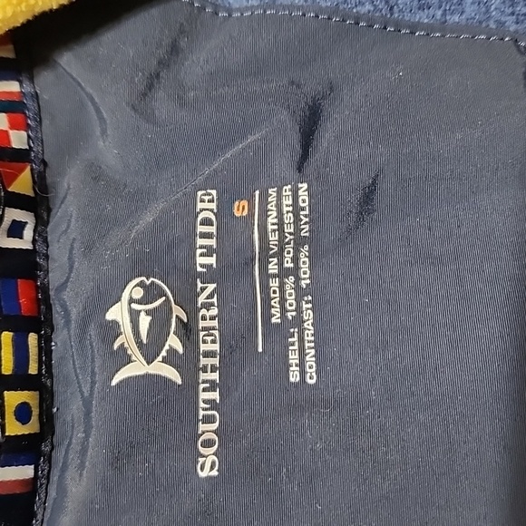 Southern Tide Cambridge Fleece Vest Blue & Yellow Size Small - Picture 4 of 5